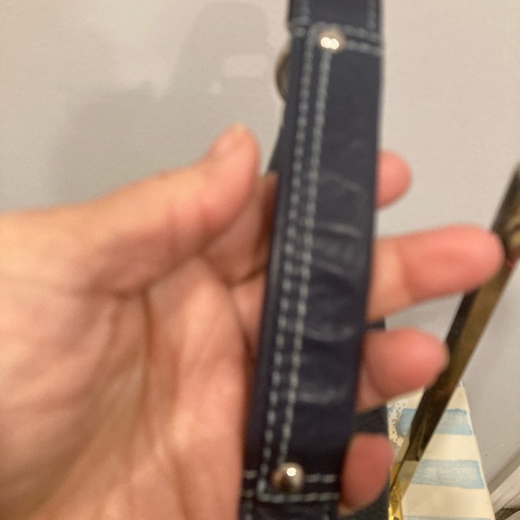 Coach Penelope Dark Blue Pebbled Leather Shoulder Hobo Bag - Picture 8 of 11